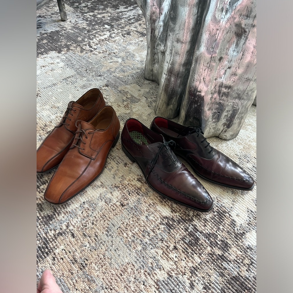 The tan high quality pair of men’s shoes is still available